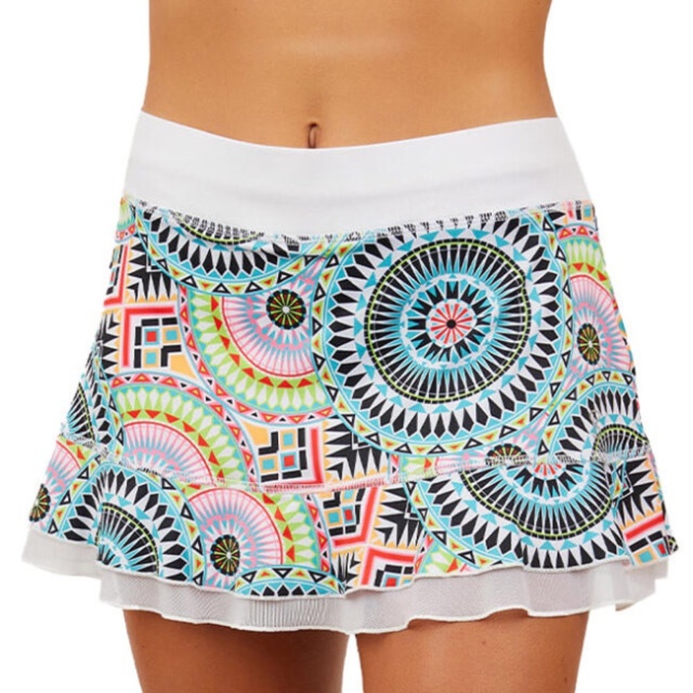 Sofibella medallion print tennis skirt